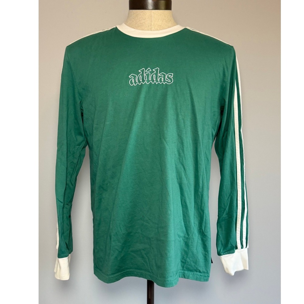 Adidas Skateboarding Mens Green Long Sleeve 3 Stripe T-Shirt DU8393 L